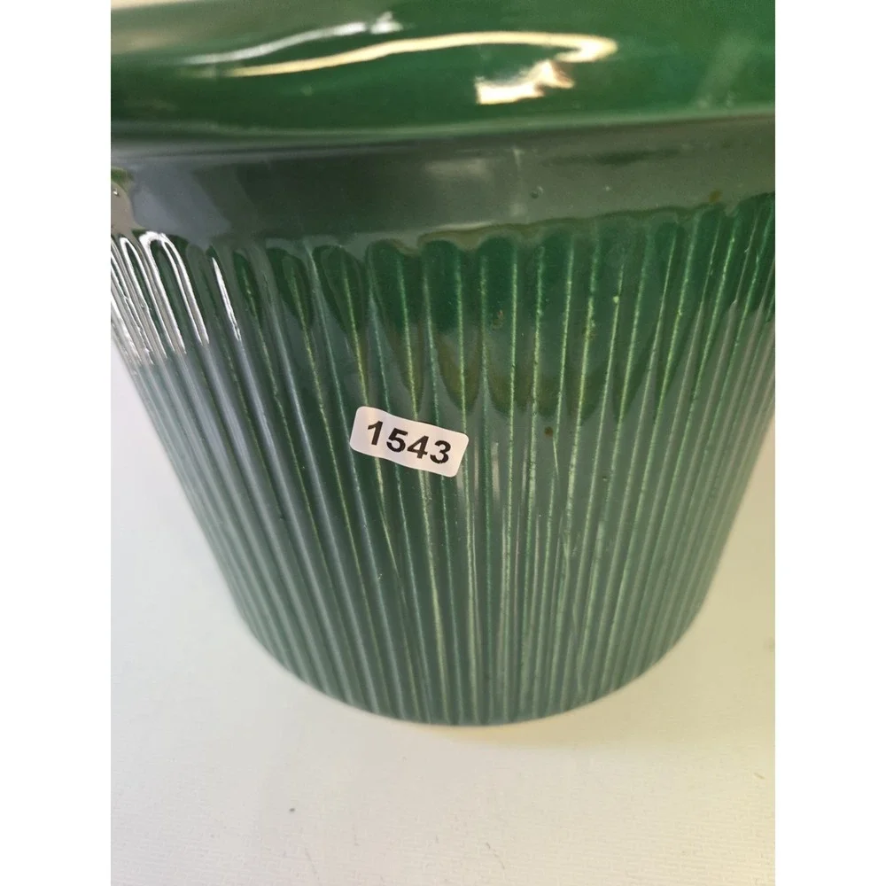 Original Rival 3150 Ceramic Crock Pot Insert 3.5 Qt Dark Green Ribbed Stoneware